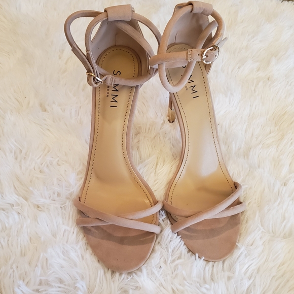 NWOB Simmi London Lorna Nude Wrap Suede Stilettos - Picture 3 of 5